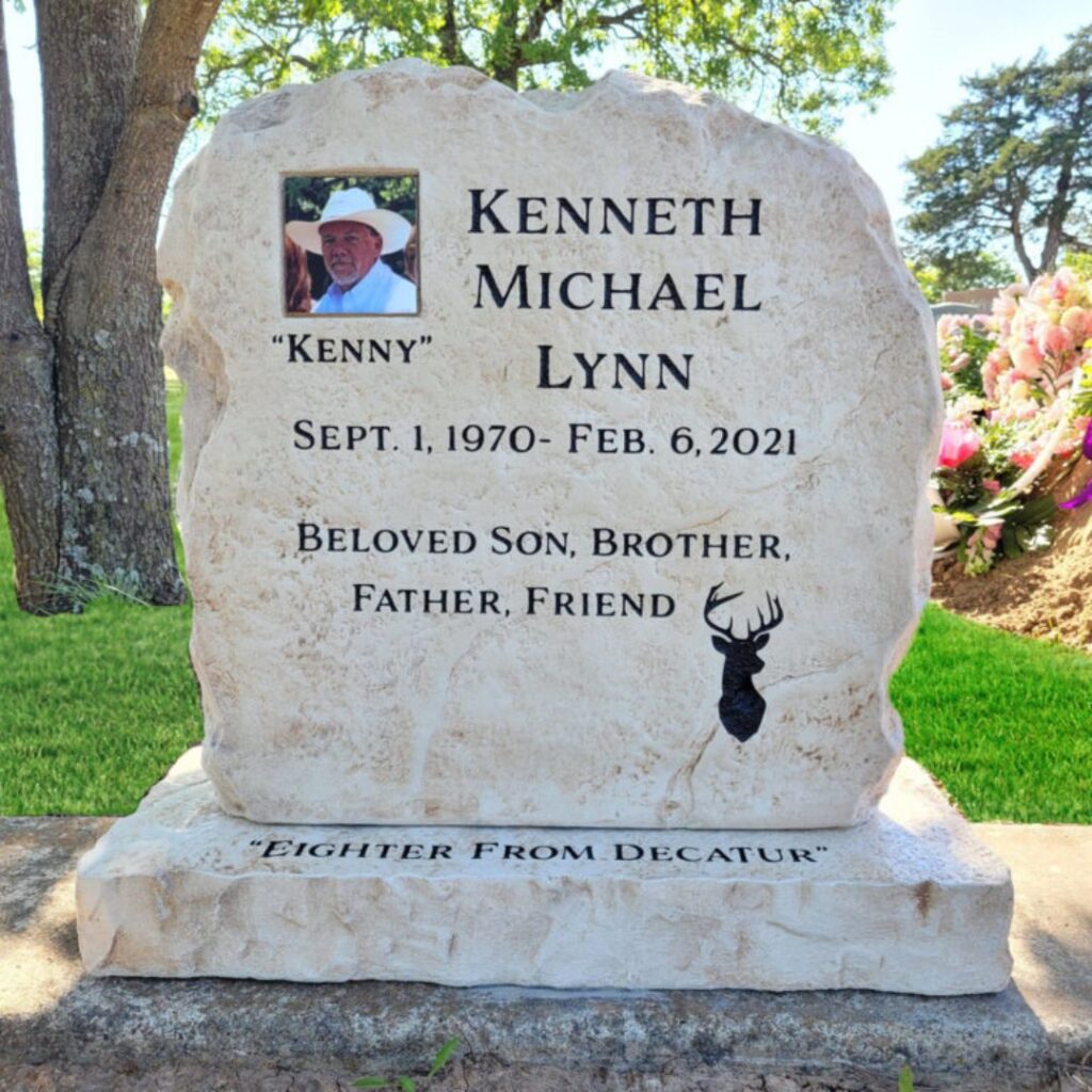 headstone with photo
