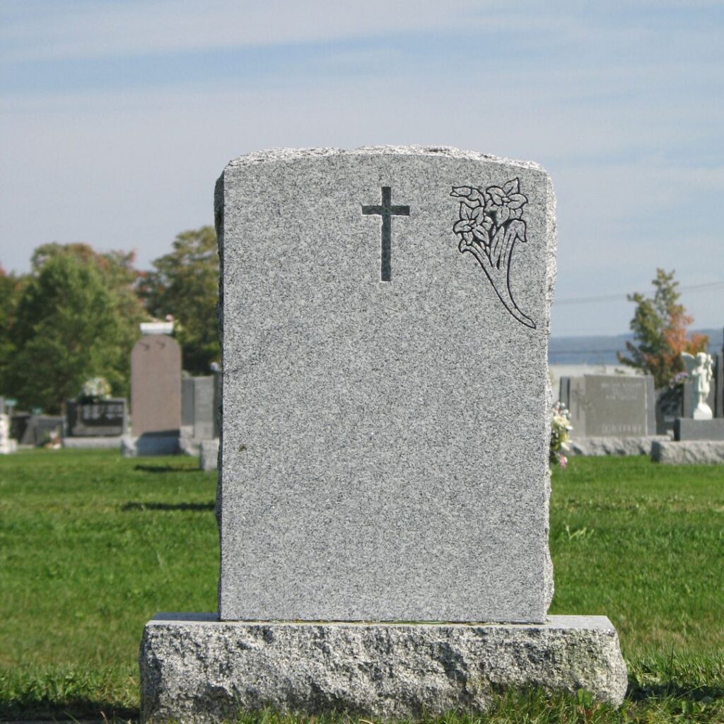 headstone with cross