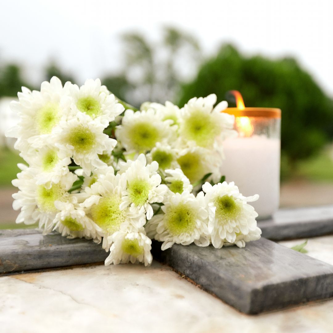 close up of custom tombstone